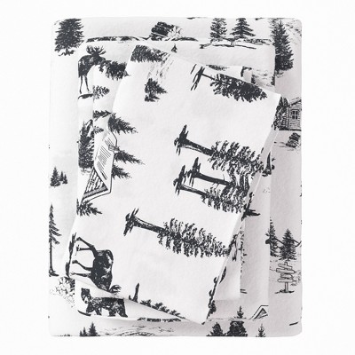 100% Cotton Lodge Print Flannel Sheet Set - Great Bay Home