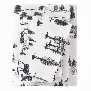 100% Cotton Lodge Print Flannel Sheet Set - Great Bay Home - 1 of 4