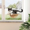 Sevobal Pet Tower, Cat Sill Window Perch with Cushion Bed Cover and Suction Cup, Sturdy Cat Hammock for Windowsill Bedside, Brown, 15.75"*7.48"*11.81" - 2 of 4
