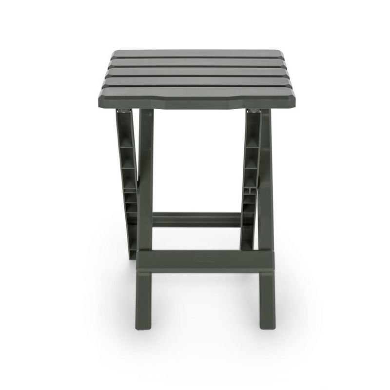 Camco Adirondack Portable Outdoor Camping Small Weatherproof Rustproof Durable Plastic Folding Side Table for Indoor and Outdoor Use, Sage, 4 of 8