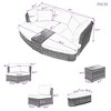 SKRAN 6-Piece Patio Outdoor Conversation Round Sofa Set, PE Wicker Rattan Separate Seating Group with Coffee Table, Beige - 3 of 4