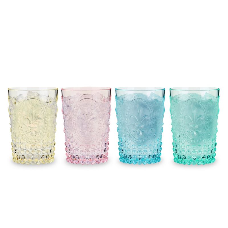 Twine Embossed Acrylic Tumblers - Colorful Drinking Glasses - Multicolor 16oz Tumbler Set of 4, 4 of 12