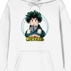 My Hero Academia Izuku Midoriya Logo Long Sleeve Adult White Hooded Sweatshirt - 2 of 3