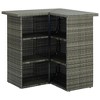 vidaXL Bar Table Gray PE rattan, steel Corner Bar Table Rectangular - 3 of 4