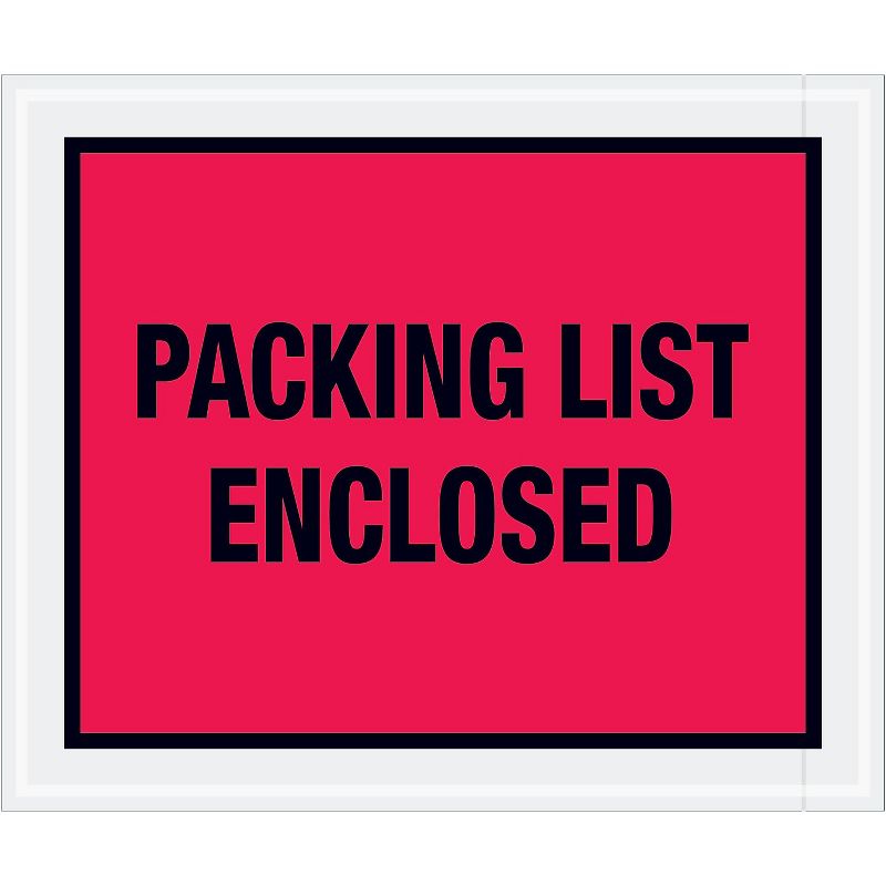 Tape Logic "Packing List Enclosed" Envelopes 10" x 12" Red 500/Case PL430, 1 of 2