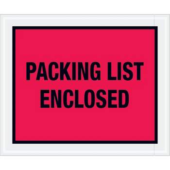 Tape Logic "Packing List Enclosed" Envelopes 10" x 12" Red 500/Case PL430