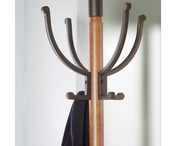 Dawson Wood and Metal Coat Rack with Umbrella Stand Brown - Silverwood