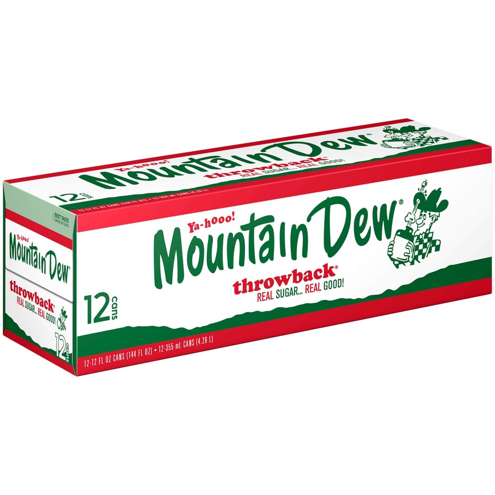 UPC 012000032455 product image for Mountain Dew Throwback Soda 12 oz, 12 pk | upcitemdb.com