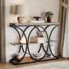3-Tier Industrial Entryway Table with Oval-Shaped Metal Frame,Open Shelf Console Sofa Table - 2 of 4