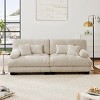 94.4" Loveseat Sofa,Chenille Comfy Cloud Couch with 2 Lumbar Pillows and 2 Throw Pillows,Oversized 2 Seater Sofa for Living Room-Tanpinhause - 2 of 4
