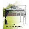 10 ft x10 ft Hardtop Gazebo, Black Frame with Gray Curtains, Double Metal Roof, Aluminum Alloy Frame, Net, Heavy Duty, for Patio, Backyard, Garden - 2 of 4