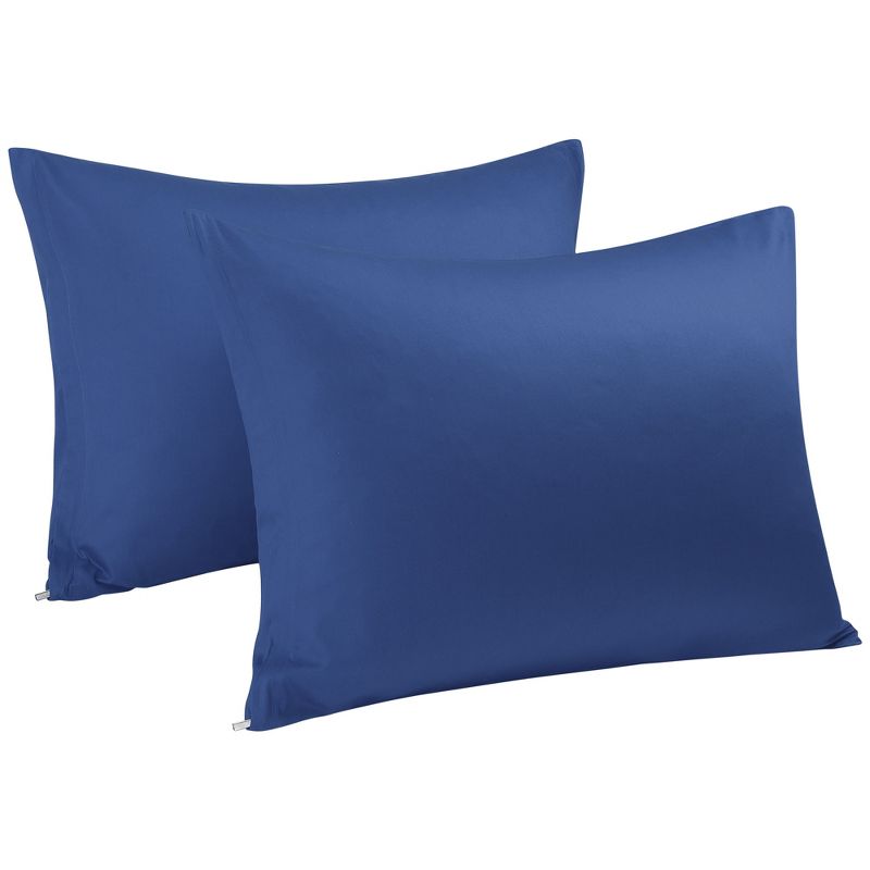 PiccoCasa Cotton Pillow Cover Cases Zippered Pillowcases 2 Pcs, 5 of 8