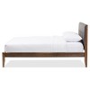 King Leyton Mid-Century Modern Fabric Upholstered Platform Bed Gray/Walnut Brown - Baxton Studio: Rubberwood Frame, No Box Spring Needed - 2 of 4