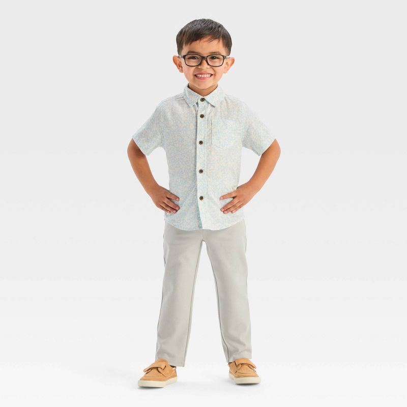 Toddler Boys' Knit Chino Pants - Cat & Jack™ Light Gray, 4 of 5