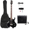 TopComfy Toy Guitars and String Instruments Flame Shaped Electric Guitar Guitar Novice Guitar With Accessories For Kids, Black, 41.34"*18.31"*5.51" - 2 of 4