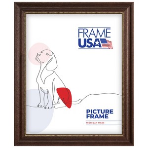 Boardroom Walnut with Gold Bead Single Image Picture Frame - 1 of 4