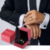 DOMETOUR Obsidian Ring, Stainless Steel Ring For Men And Women Smooth Fashion Simple Boutique Hand Accessories - 2 of 4