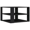 vidaXL Coffee Table Black Engineered Wood Small Square Modern - Black - 4 of 4