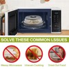 Itopfox Microwave Splatter Cover with Anti-scald Base Plate, Large Plastic & Silicone Vented Collapsible Guard Lid, Plate Holder & Kitchen Colander - 2 of 4