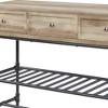 Brantley 47" Accent Tables Oak and Sandy Black - Acme Furniture: 3-Drawer, Metal Frame, Wood Composite Top - 4 of 4