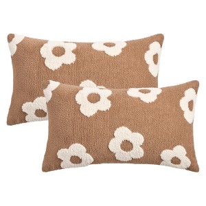 REGALWOVEN Fade-Resistant Flower Jacquard Decorative Floral Pattern Cushion Cases 2 Pcs - 1 of 4