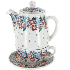 Blue Rose Polish Pottery 380 Vena Tea for One - 1 of 2