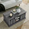 NicBex Rectangular Industrial Design Coffee Table with Storage Shelves,Farmhouse Storage Center Table for Living Room,Apartment,Gray - 3 of 4