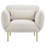 Vynxaria Oversized Velveta Armchair ¨C Comfy Upholstered Accent Chair with Metal Legs - 2 of 4