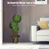 Tangkula 36” Artificial Topiary Three Ball Tree Decorative Trees Fake Greenery Plants Indoor&Outdoor - 4 of 4