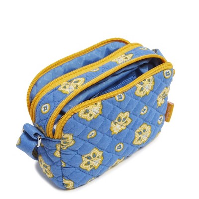 Vera Bradley Women's Cotton RFID Small Stadium Crossbody Bag Bandana Paisley - Powder Blue and Gold — фото 2