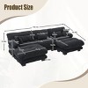U Shaped Velvet Cloud Couch with 2 Ottomans,118" Modular 5 Seater Sectional Sofa with Bolster Armrest Pillows for Living Room-Baofuwish - 4 of 4