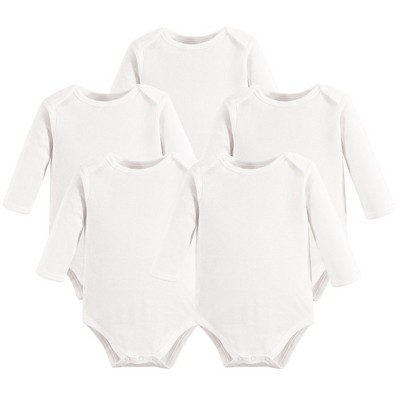 Image of Touched by Nature Organic Cotton Long-Sleeve Bodysuits 5pk, White, 18-24 Months