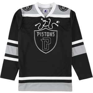 STARTER Mens Detroit Pistons Jersey, Black, Large - 1 of 2
