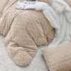 Fluffy Duvet Cover Set - King Size, Deep Beige Faux, 3 - Piece with Zipper, 104x90 - 3 of 4
