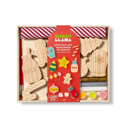 Paint Your Own Wood Cookies for Santa Kit  - Mondo Llama™ - image 1 of 4