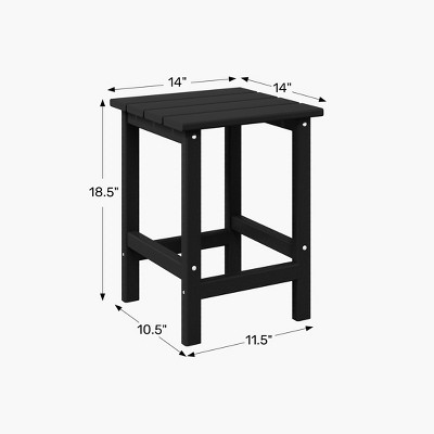 White HDPE Square Outdoor Adirondack Side Table