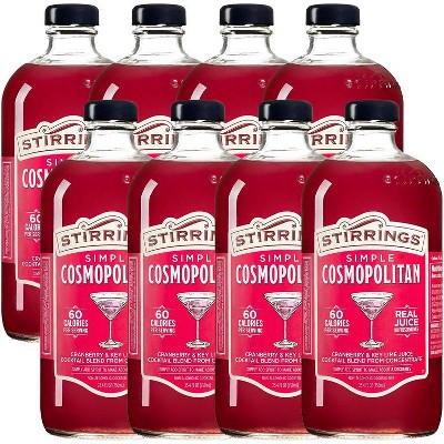 Stirrings Simple Cosmopolitan Cocktail Mix 750ml Bottles - Real Juice No Preservatives - 60 Calories - Drink Mixer