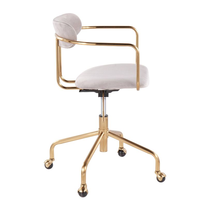 Demi Velvet/Metal Task Chair Gold/Silver - LumiSource, 3 of 10