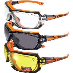 3 Pairs of Global Vision Eyewear Octane Safety Motorcycle Goggles - 1 of 4