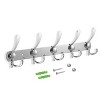 Munora 17.7" Stainless Steel Wall Mount Coat Hook Rack, 15 Hooks Space-Saving Organizer for Robes, Hats, Towels & Accessories, White - 4 of 4
