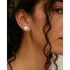 Molenia Evil Eye Opal Stud Earrings for Women: 18K Gold 925 Sterling Silver Celestial Sun Star Earrings Dainty Jewelry - 2 of 4