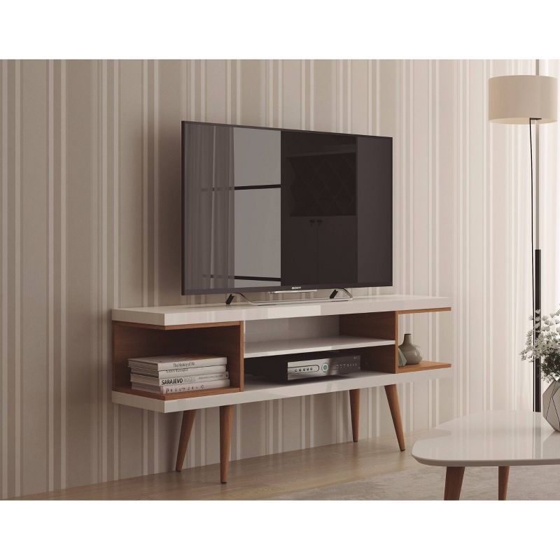 Utopia Splayed Wooden Legs and 4 Shelves TV Stand for TVs up to 50" - Manhattan Comfort, 3 of 9