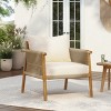 Outdoor Lounge Chair, Solid Wood Frame with Weather-Resistant Cushions, Modern Patio Seating for Garden or Balcony - Coolbibila - 3 of 4