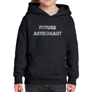 LA Pop Art Future Astronaut - Girl's Word Art Hooded Sweatshirt - 1 of 4