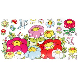 Slickblue Chubby Flower Medium Wall Decals 13"x23.5", Waterproof Vinyl Stickers for Home Decor on Walls, Glass & Doors - 1 of 3