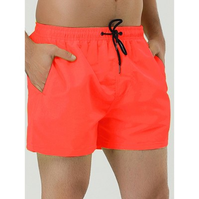 TATT 21 Men's Summer Solid Color Mesh Lining Swimming Board Shorts Orange 28 — фото 3