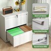 Munora - 2-Drawer Lateral File Cabinet with Lock - Wide Storage for Letter/Legal/A4 Files - White - 4 of 4