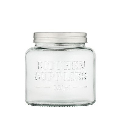 Amici Home Kitchen Supplies Glass Canister Large, Metal Lid, For Kitchen & Dry Food Storage