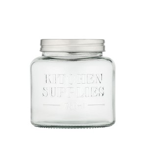 Amici Home Kitchen Supplies Glass Canister Large, Metal Lid, For Kitchen & Dry Food Storage - 1 of 4