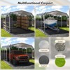 Carport, Metal Carport - Heavy Duty with Galvanized Steel Roof & Frame, All-Weather Protection, Easy Assembly for Cars, Trucks, Boats (Gray) - 4 of 4